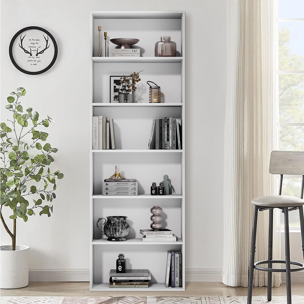 6-Tier Tall Bookshelf – Floor Standing Open Bookcase