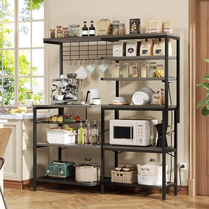 L-Shaped Baker's Rack with Power Outlet, 6-Tier