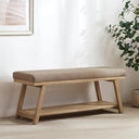 45" Upholstered Storage Bench with Shoe Rack