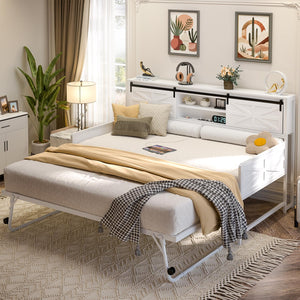 Farmhouse Twin Daybed with Pop-Up Trundle