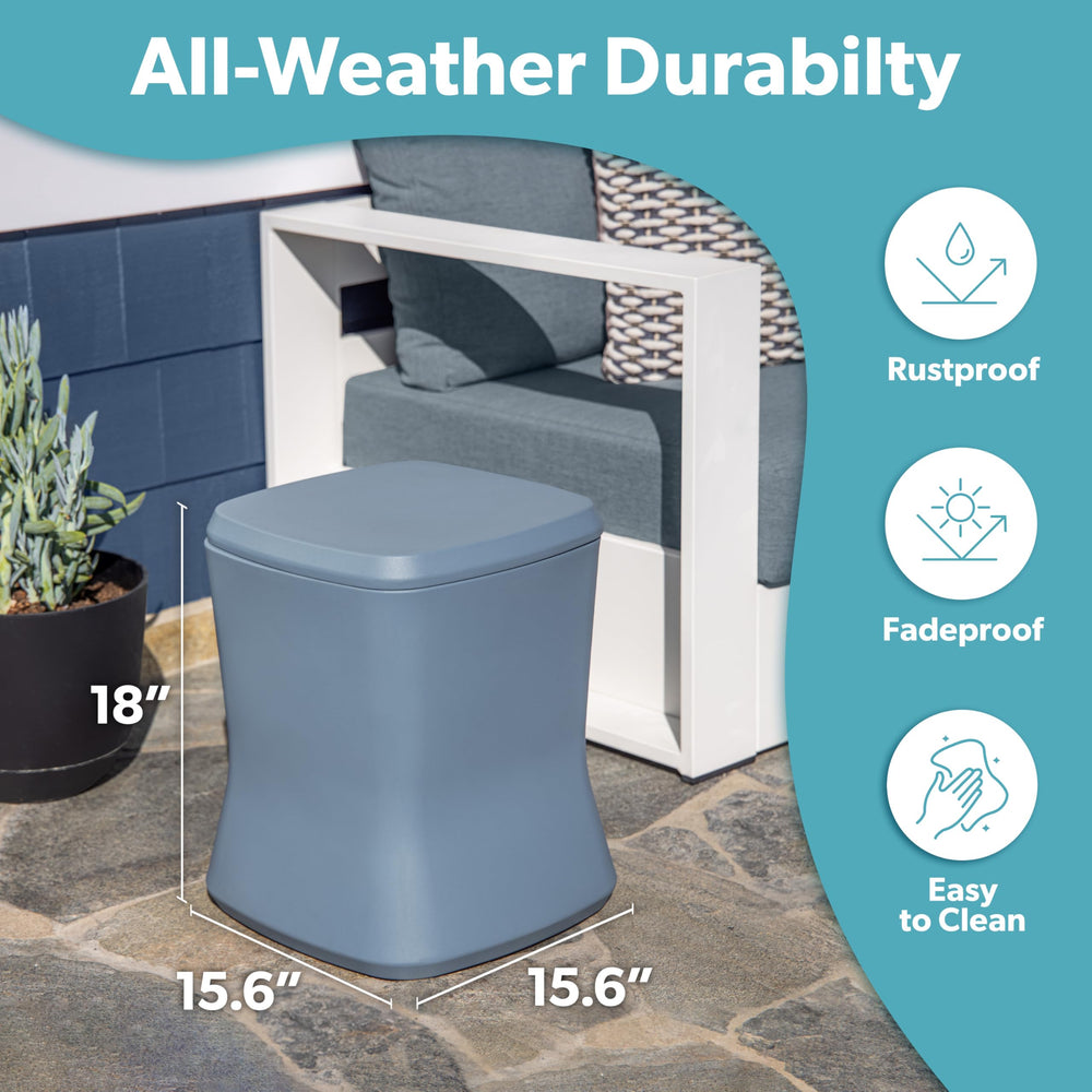 Outdoor Side Table Cooler 2-in-1 with Ice Chest 25 QT