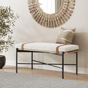 Bohemian Seagrass Entryway & End of Bed Bench with Shoe Storage
