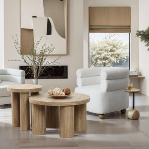Round Side Table with 3 Pillar Legs