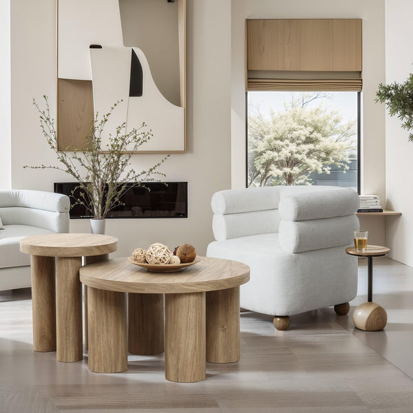 Round Side Table with 3 Pillar Legs