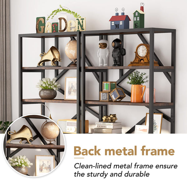 6-Tier Industrial Bookshelf 71 Inch – Open Etagere Bookcase