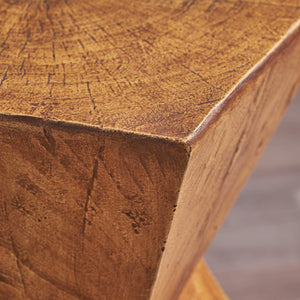 Concrete Accent Side Table – Twisted Hourglass Design
