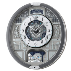 Musical Motion Wall Clock with Swarovski Crystals | 18 Melodies | Pendulum