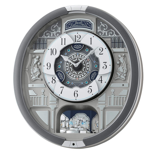 Musical Motion Wall Clock with Swarovski Crystals | 18 Melodies | Pendulum