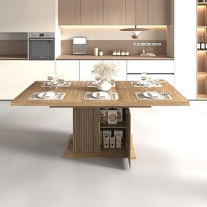 Oval Extendable Solid Wood Dining Table