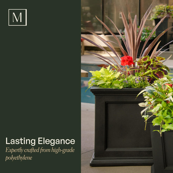 20-Inch Square Self-Watering Planter – Espresso