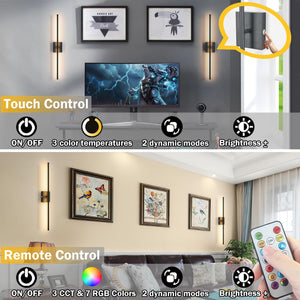 Rechargeable Wall Sconces Set of 2 with Remote Control