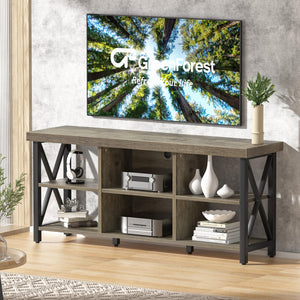 TV Stand for TVs up to 65 Inches – 6-Compartment Entertainment Center