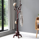 Freestanding Wood Coat Rack with 8 Hooks