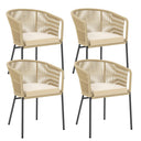 Patio Dining Chairs Set of 4 with Cushions & Armrests