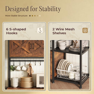 Kitchen Baker's Rack with Power Outlet & Cabinets