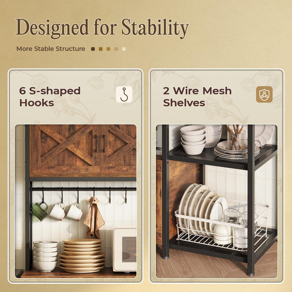 Kitchen Baker's Rack with Power Outlet & Cabinets