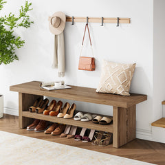 2-Tier Entryway Bench with Shoe Storage