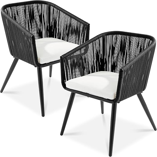 Wicker Patio Dining Chairs Set of 2