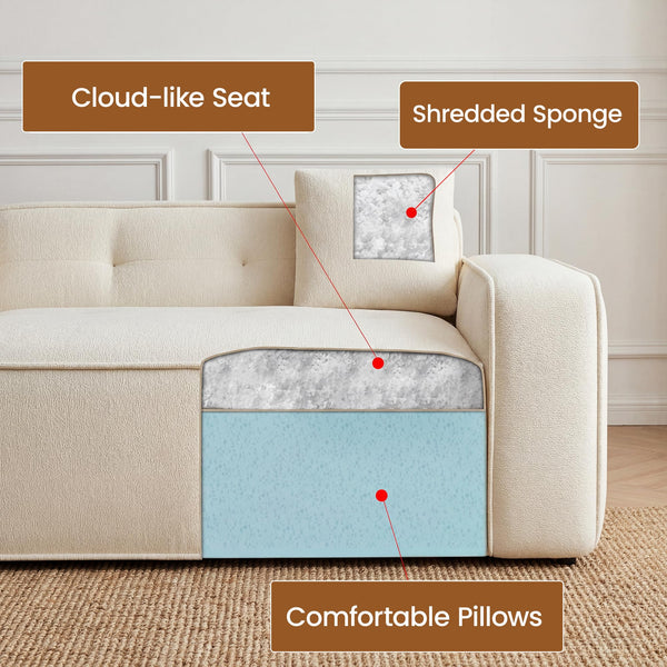 100" Cloud Boneless Loveseat Sofa