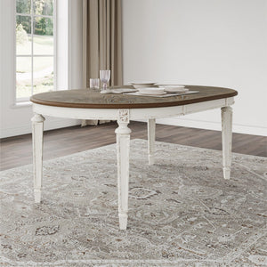Oval Extension Dining Table with Drop-In Leaf