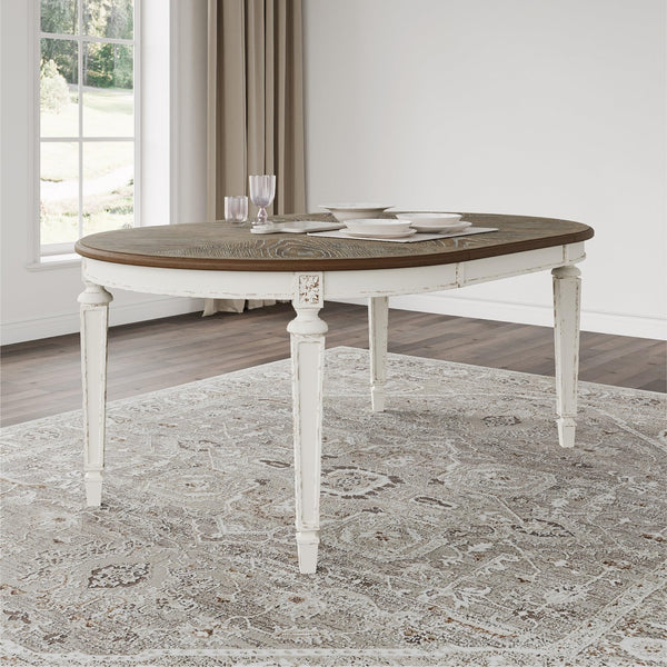 Oval Extension Dining Table with Drop-In Leaf