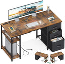 51-Inch Computer Desk with Drawers & Power Outlets