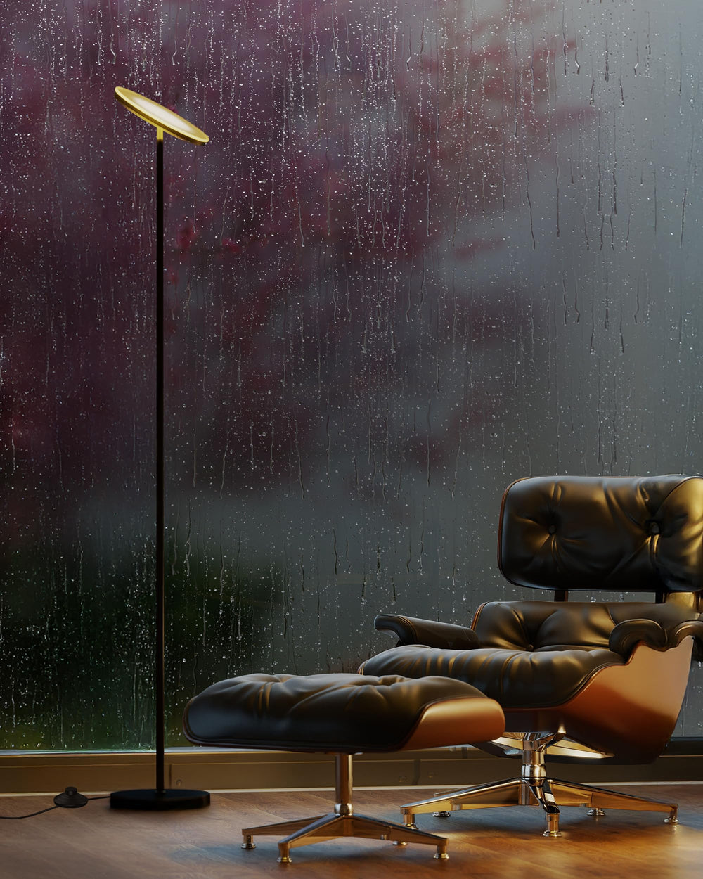 LED Torchiere Floor Lamp with Remote & Foot Switch