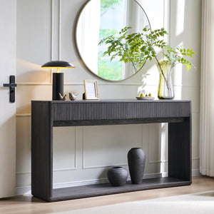 63-Inch Fluted Console Table with 2 Drawers