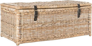 Hand-Woven Wicker Storage Trunk 46"