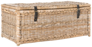 Wicker Storage Trunk with Flip-Top Lid