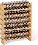 8-Tier Bamboo Wine Rack Freestanding Floor – 72 Bottle Holder