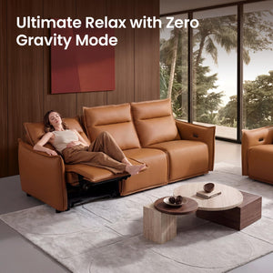 96" Power Recliner Sofa 3-Seater | Zero Gravity | Faux Leather | USB & Type-C
