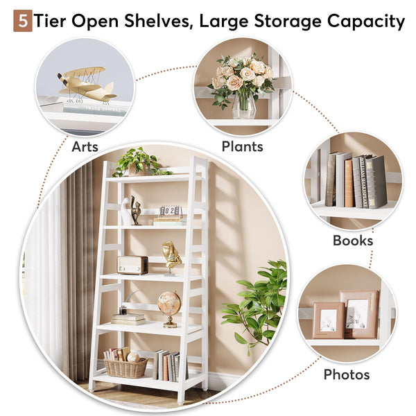 5-Tier Ladder Bookshelf