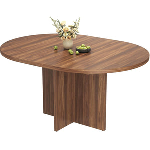 Extendable Round Dining Table 43–59 Inch for 4–8 People