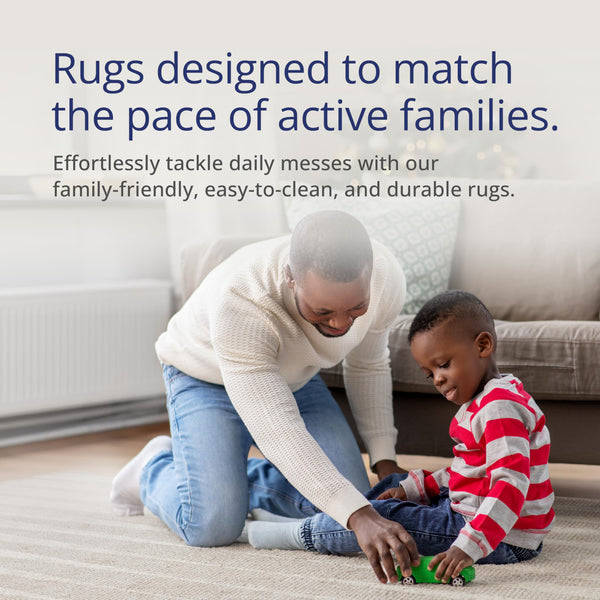 Washable Area Rug – Geometric Cream
