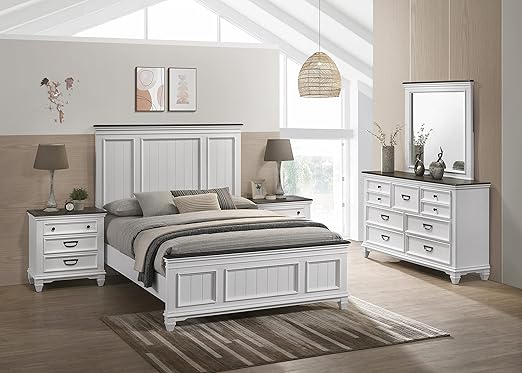King Bedroom Set – Bed, Dresser, Mirror & 2 Nightstands