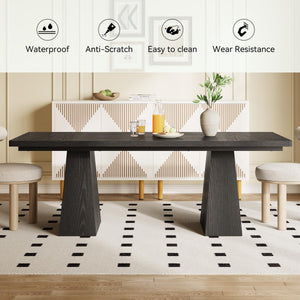 63" Rectangular Dining Table for 4–6 People with Heavy Duty Legs