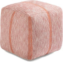 Square Pouf Ottoman Footrest – Cotton Polyester Floor Seating