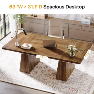 63-Inch Executive Desk with Double Pedestal