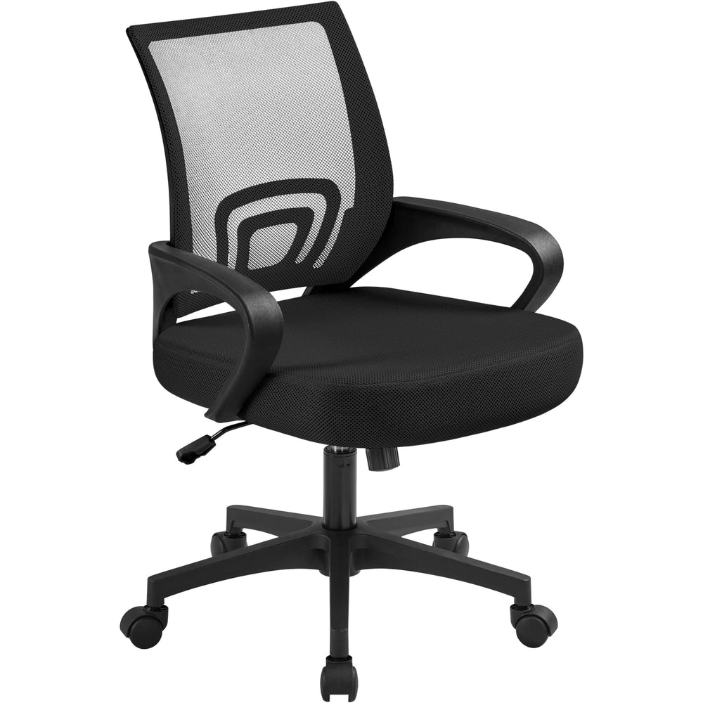 Computer Desk and Ergonomic Chair Set with Drawer & Storage Shelf
