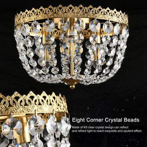 Crystal 3-Light Flush Mount Ceiling Chandelier