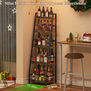 5-Tier Trapezoid Wine & Liquor Rack