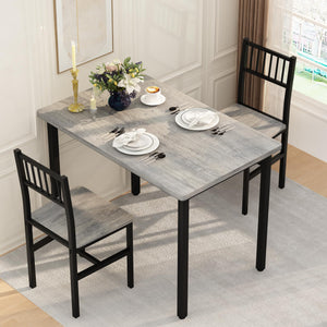 3-Piece Dining Table Set for 2 with Stools
