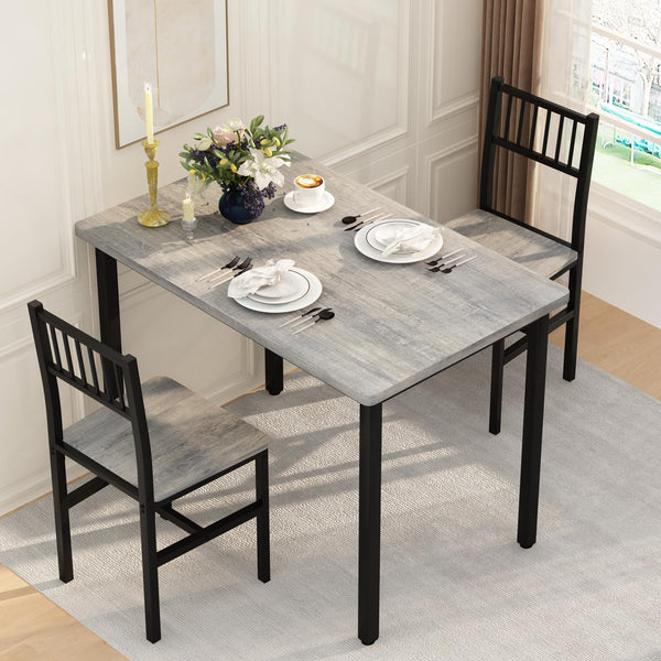 3-Piece Dining Table Set for 2 with Stools