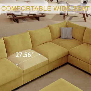 120" L-Shaped Modular Sectional Sofa with Storage & USB Ports