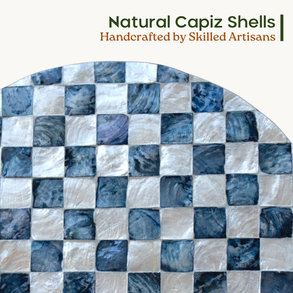 Capiz Shell Drum Side Table & Garden Stool