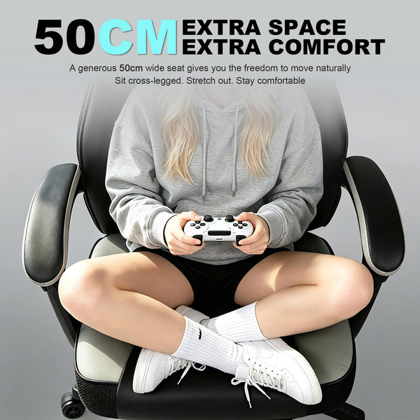 Big & Tall Gaming Chair with Footrest, 400 lbs