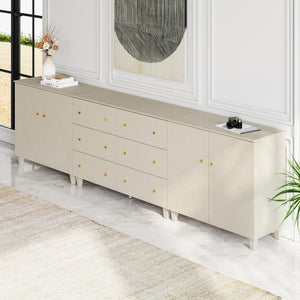 Extra Wide 6-Drawer Dresser with 4 Doors & Storage Compartments