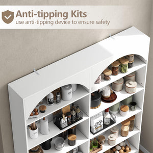 7-Tier Double Wide Bookcase with 12 Open Shelves