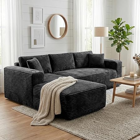 103" Modular Sectional Sofa with Chaise & Cup Holders